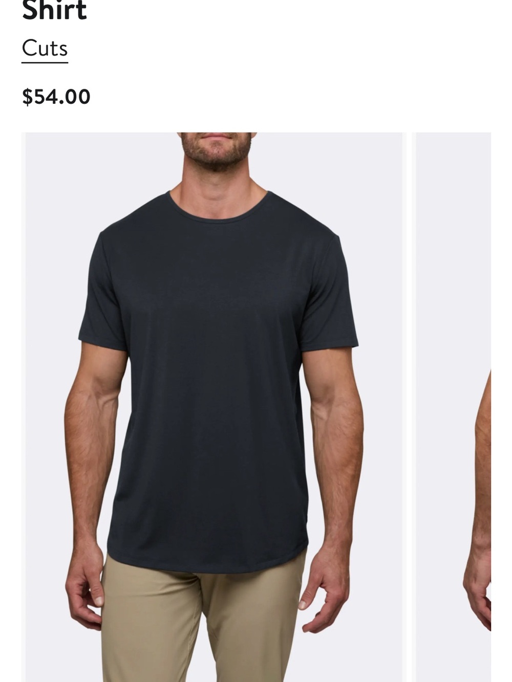 CUTS Black Curve Hem Short Sleeve T-Shirt - Mens Medium